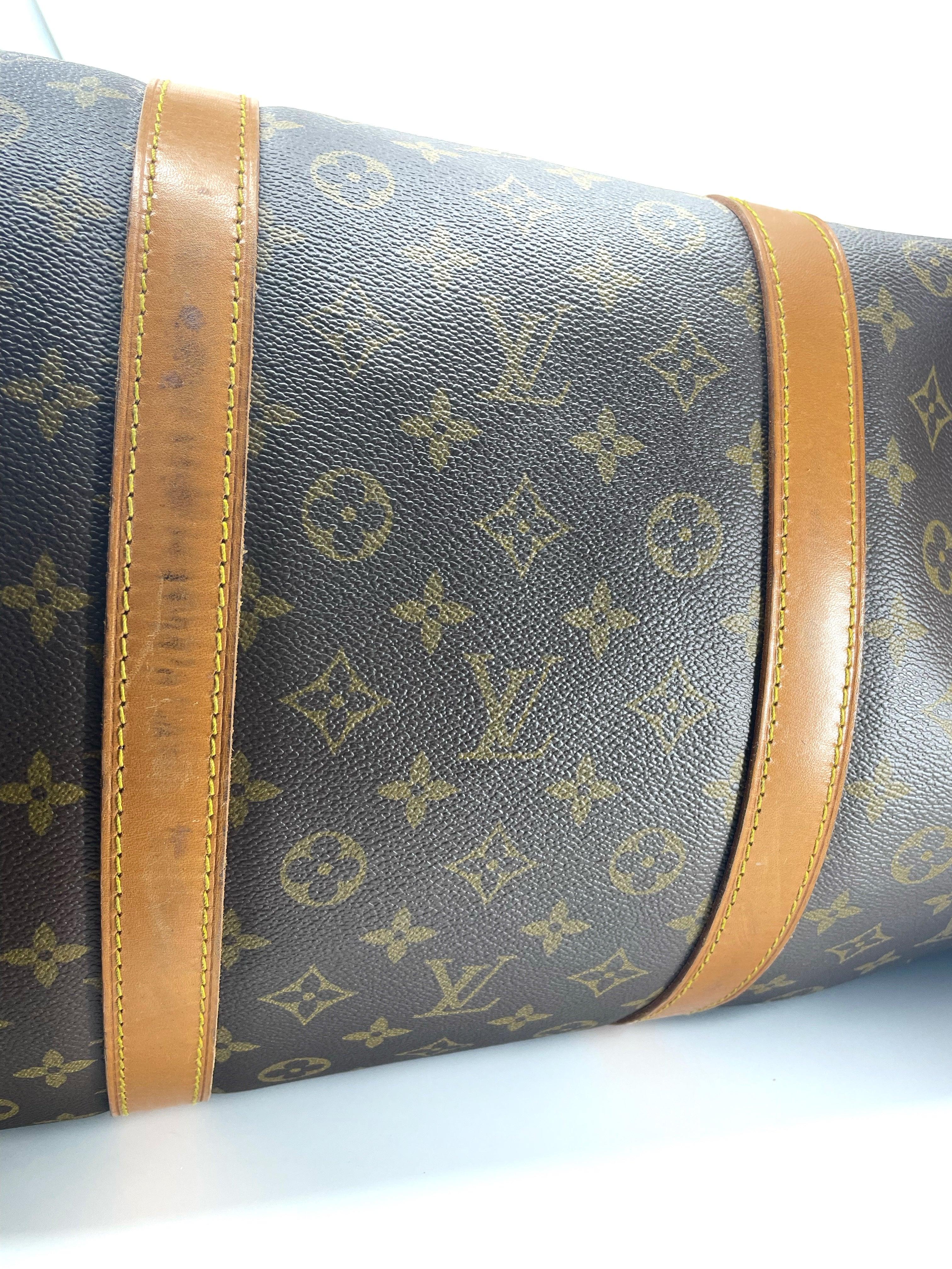Louis Vuitton Keepall Bandouliere 55 Canvas Damier Ebene  Laulay Luxury